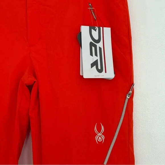 NEW Spyder Women Bright Red Ski Snowboard Snow Waterproof Pants Suit Size 14R - Picture 3 of 15